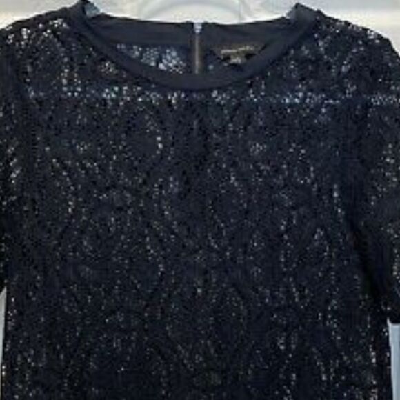 Banana Republic Crochet Navy Short Sleeve Top - Picture 3 of 11